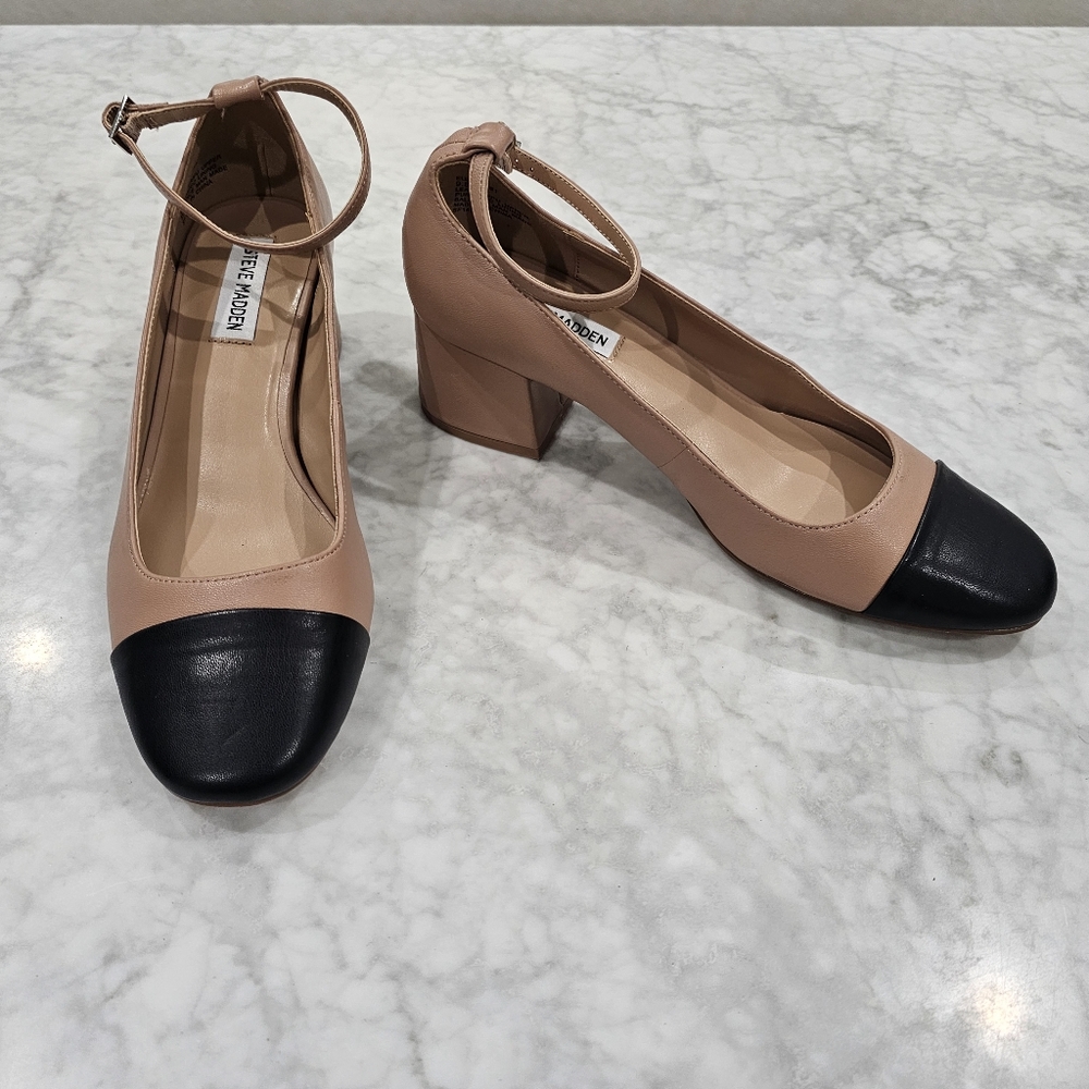 NWOB Steve Madden Eli Pumps Nude and Black size 9.5 - Picture 3 of 8